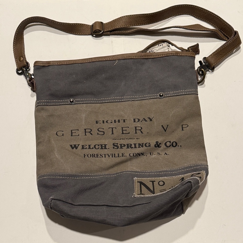 Myra Bag Brown and Gray Tote